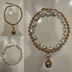 Gold and Pearl Necklace